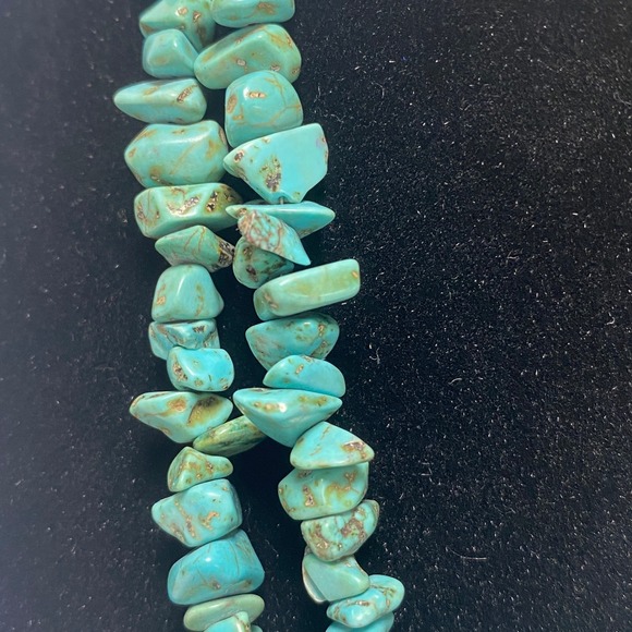 Turquoise‎ Southwestern Necklace Two Strand Chunky Bead Boho Statement Rodeo 90g - Picture 5 of 16